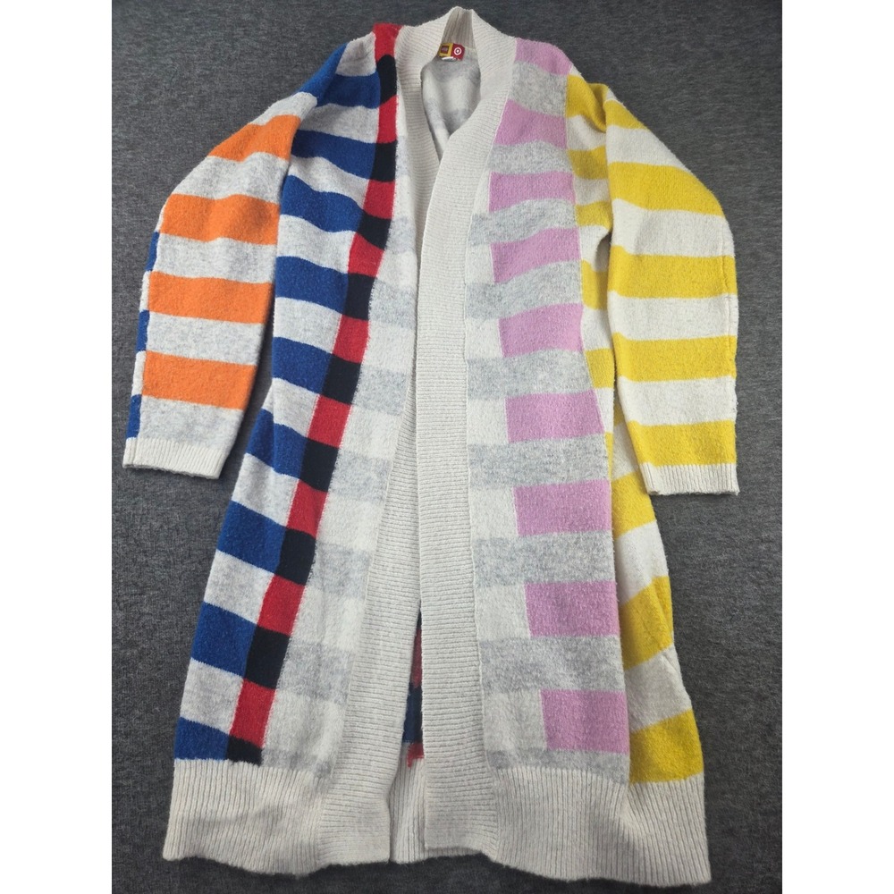 LEGO Target Cardigan Women S Multicolor Colorblock  Open Front Longline Sweater